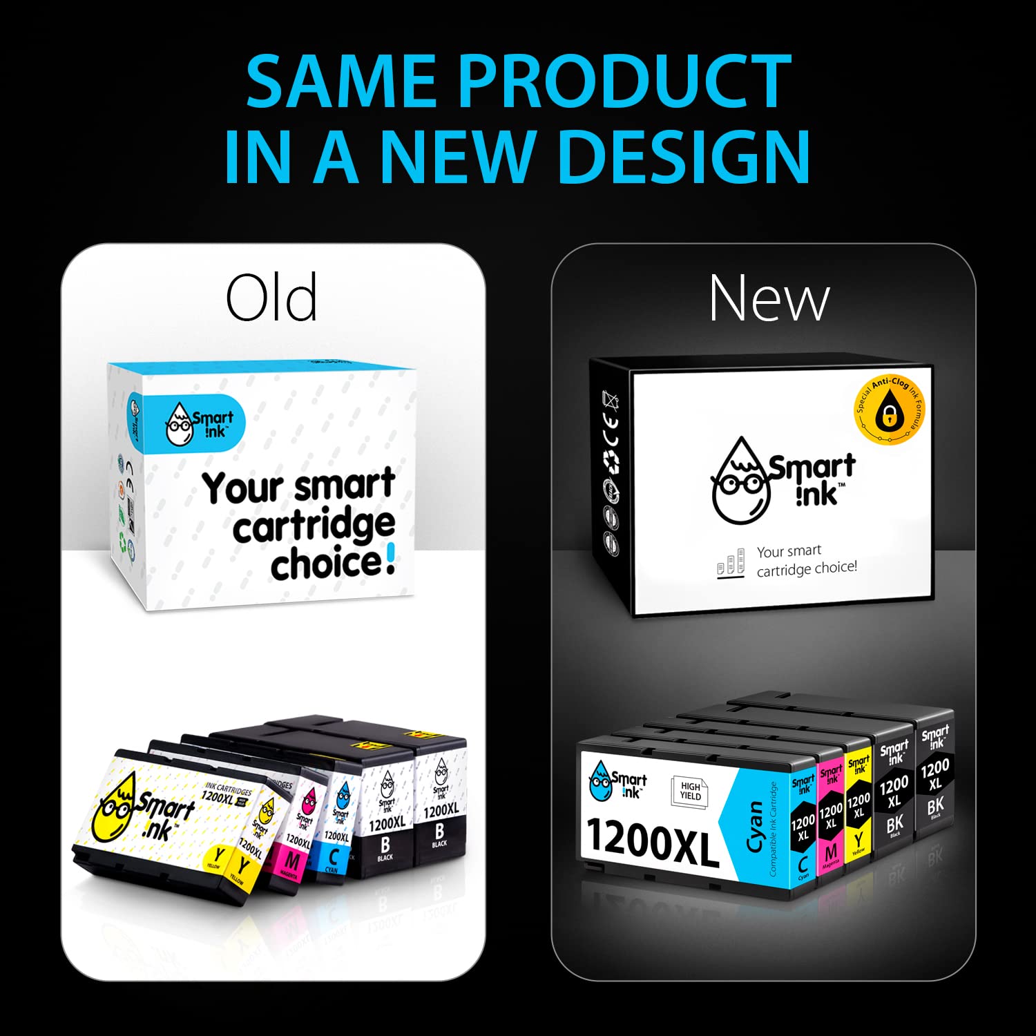 Smart Ink Compatible Ink Cartridge Replacement for Canon PGI 1200XL PGI-1200 XL (BK/C/M/Y 5 Pack Combo) to use with Canon Maxify MB2320 MB2020 MB2720 MB2120