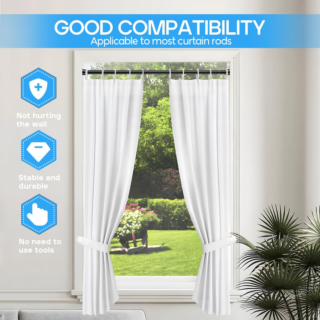 ZipGlo Tension Curtain Rod Adjustable Curtain Rod 28 to 48 Inch, Black Tension Rod Spring Curtain Tension Rod, Curtain Rod No Drill for Bathroom, Windows