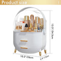 Makeup Organizer Skincare Organizers - Cosmetic Display Cases with Transparent Cover, SkinCare Organizers for Bathroom Countertop, Bedroom Vanity Desk, Lipstick Organizer, White