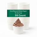 Restaurantware White 3 Count to Go Cup Disposable 3 x 3 x 1.8 Inches Paper Mini Cup Grease-Resistant Cup Recyclable Durable Design