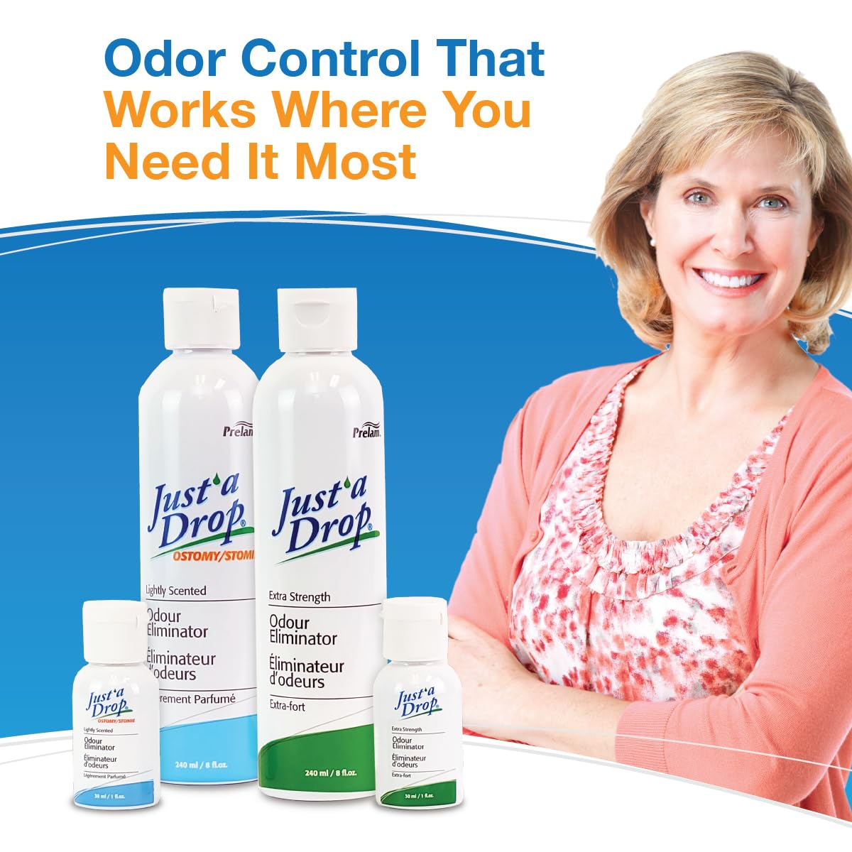 Just a Drop Ostomy Odor Eliminator, Lightly Scented, 240 ml