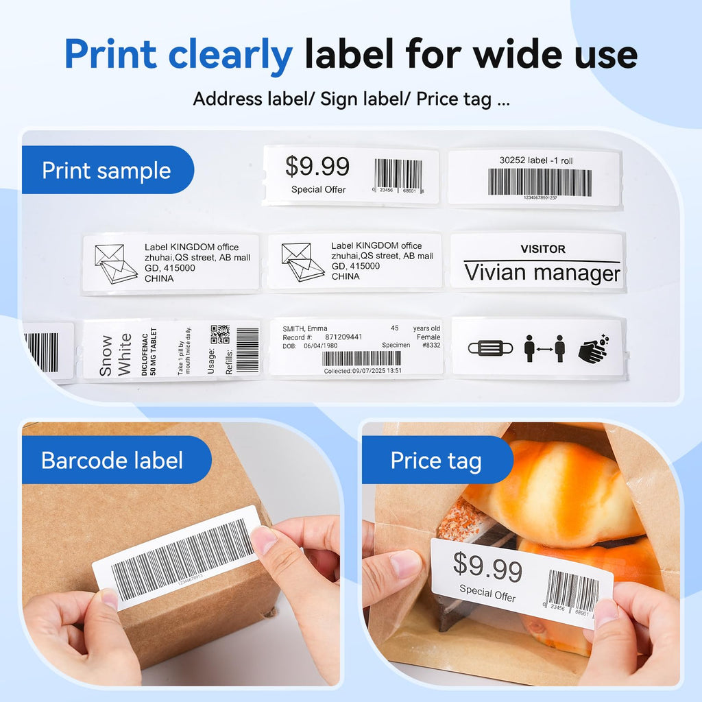 4 Roll Compatible with Dymo 30252 1-1/8" x 3-1/2"(28mm x 89mm) Label Maker Refill for Label Writer Printer 450, 450 Turbo, 4XL, Mailing Address Self-Adhesive Paper Label (350/Roll)