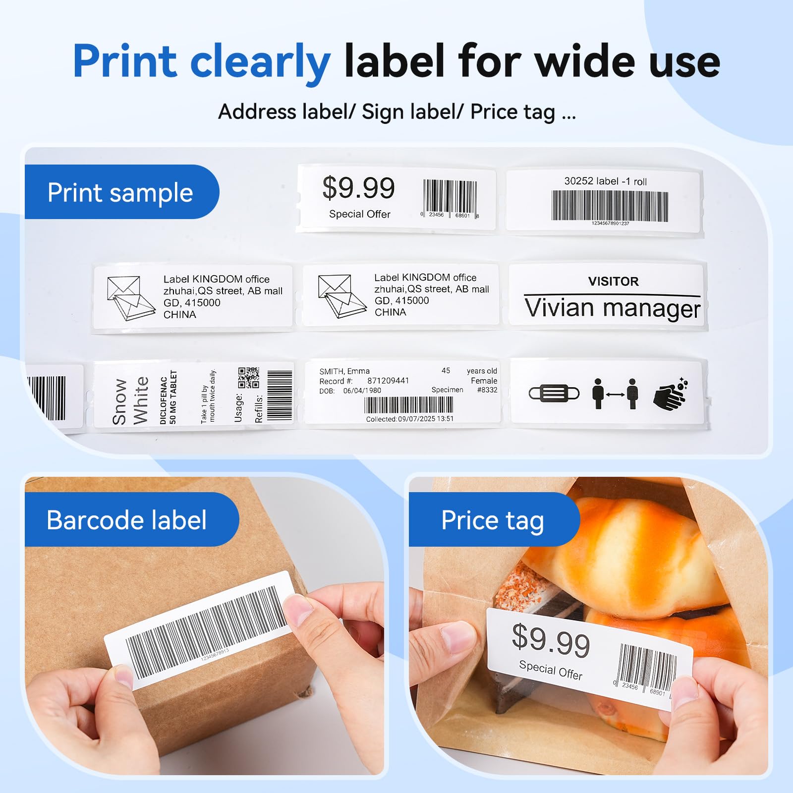 4 Roll Compatible with Dymo 30252 1-1/8" x 3-1/2"(28mm x 89mm) Label Maker Refill for Label Writer Printer 450, 450 Turbo, 4XL, Mailing Address Self-Adhesive Paper Label (350/Roll)