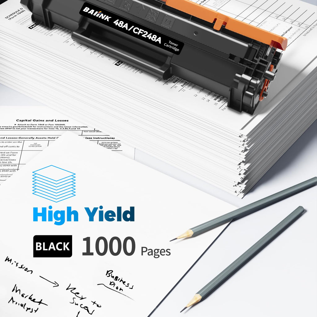 BAIINK CF248A 48A Toner Cartridge Compatible Replacement for HP 48A Toner Cartridge Black Compatible for HP Pro M15w M15a M16w M16a MFP M29w M29a M28w M28a M30w M31w M14 M17 M15 M28 (2 Black)