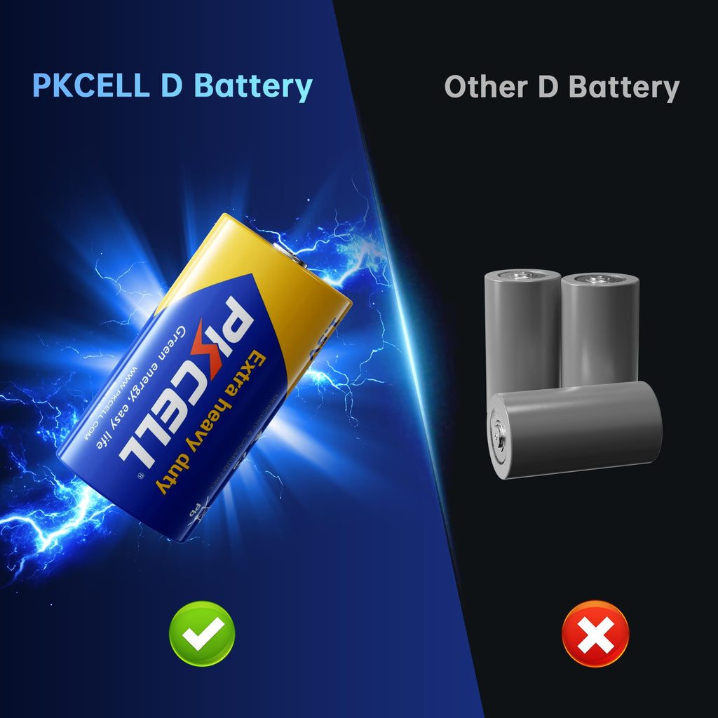 12PCS D Battery D Cell,R20P R20 D UM1 Zinc Chloride Battery
