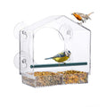 Window Bird-Feeder Birdfeeders-House Crystal Clear-Acrylic - with Strong Suction Cups and Sliding Seed Tray with Drain Drainage Holes