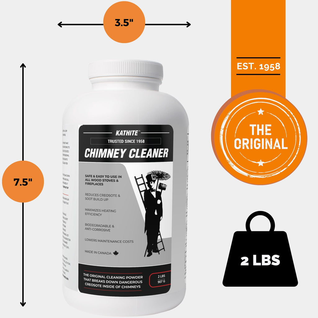 KABIN Kathite Chimney Sweep Cleaner 2LB - Fireplace Chimney Cleaning Kit - Soot Creosote Remover for Wood Stoves - Creosote Destroyer Better Than Fire Logs - Fireplace Cleaner Made in Canada