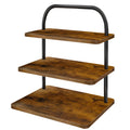 OugeWood Cupcake Stand, 3 Tier Large Cupcake Stand Rustic Stepped Cupcake Display Stand Square Wood Dessert Table Display Set Cupcake Tower Tiered Tray Stand for Wedding Birthday Graduation