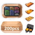 200PCS Air Fryer Liners for Ninja: Higher Non-Stick Disposable Parchment Paper Liner for Ninja DZ201/DZ401 Dual Airfryer Baking - Food Grade Ninja Air Fryer Accessories - Rectangle 8.6 x 5.5 inch