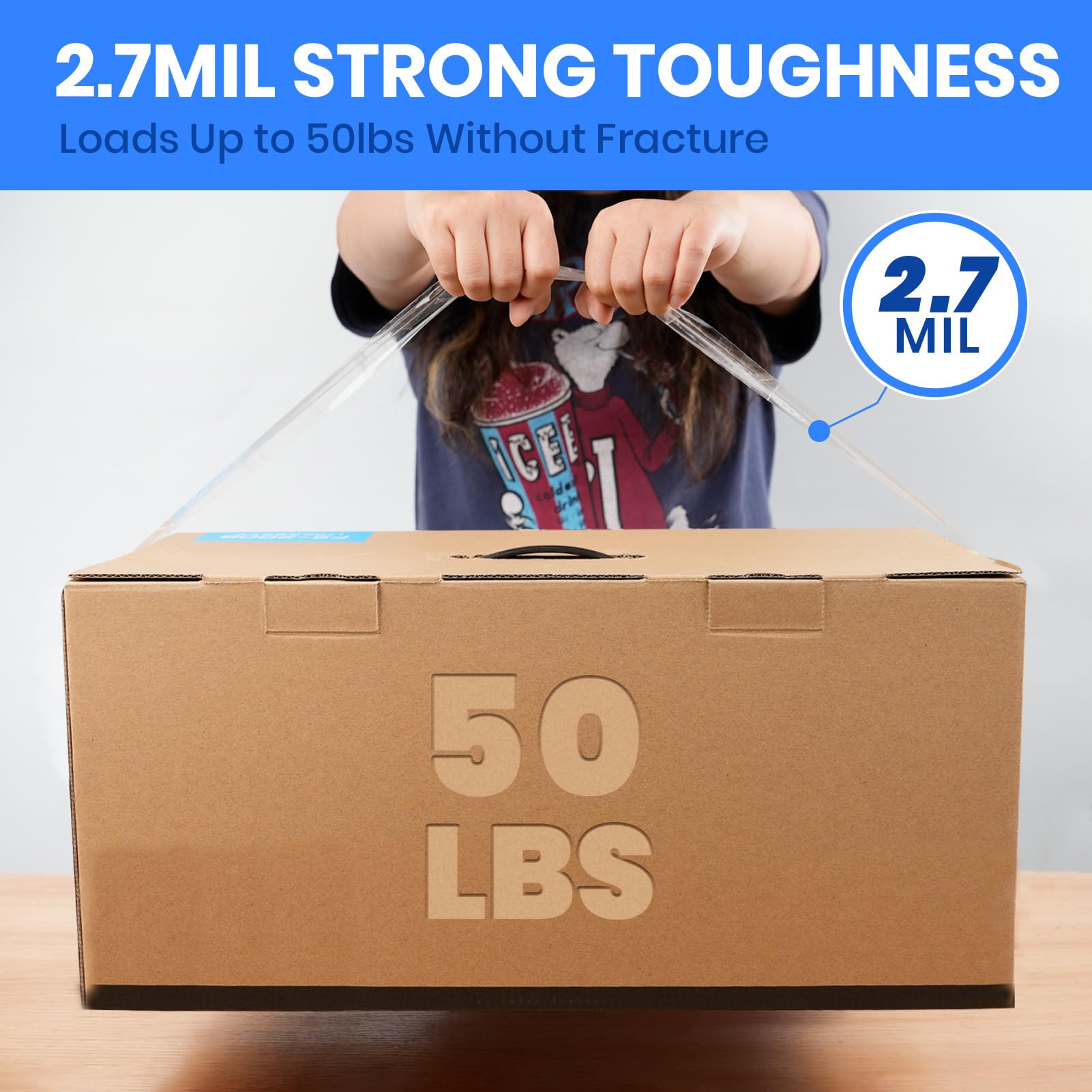 ADHES Shipping Tape Packaging Tape Packing Tape for Moving Boxes Heavy Duty Clear, 55M Per Roll 1.88 Inch Width,2.7Mil(6Rolls)