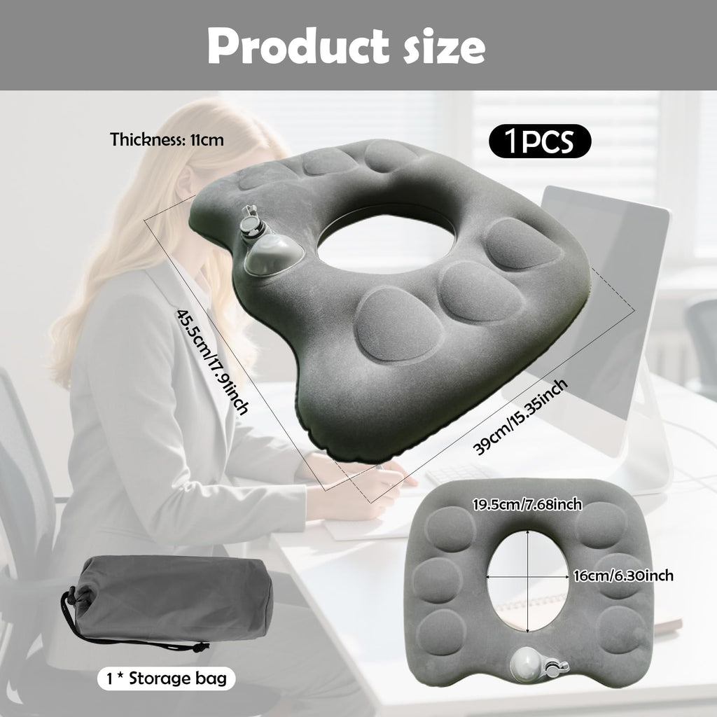 Inflatable Donut Pillow, Multifunctional Seat Cushion, Hemorrhoid Cushion, for Gaming Chair, Pressure Relief, Car Seat, Wheelchair