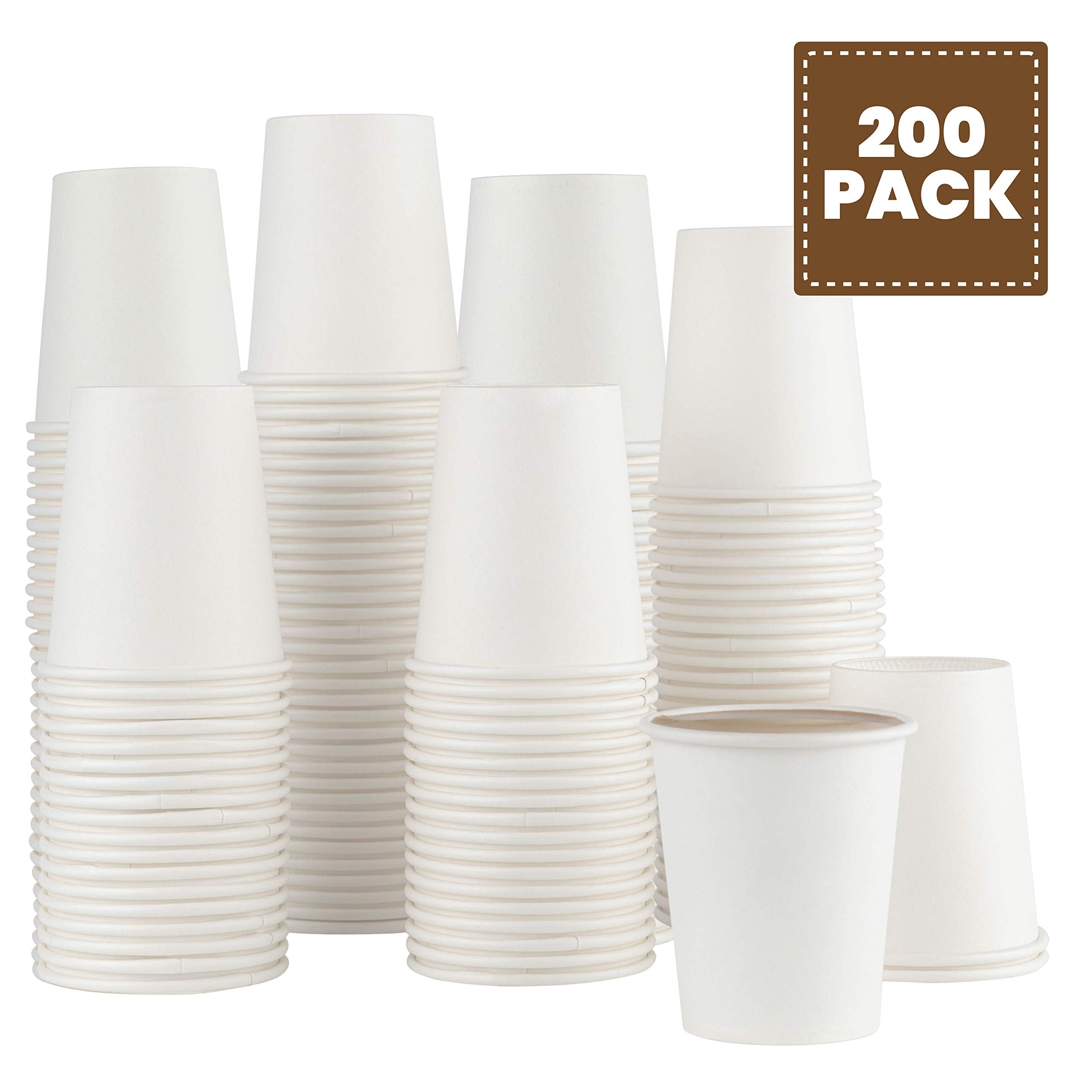 ELEGANT DISPOSABLES [200 PACK COFFEE CUPS] 5 ounce Disposable Paper Hot Cups - Coffee Cup, Bathroom, Espresso, Mouthwash Cups