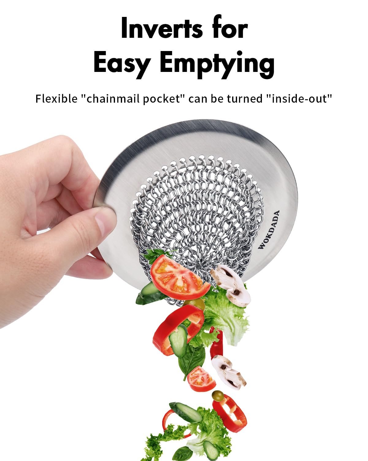 Sink Drain Strainer, Reversible Easy Clean Mesh Sink Strainer with 304 Stainless Steel, Wokdada Revolutionary Anti-Rust Large Kitchen Sink Strainer Food Catcher for Garbage Disposal Without Clogging
