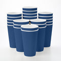 Restaurantware Ripple Wall Coffee Cups 25 Count 16 Ounce Insulated Midnight Blue Paper Cups, Rolled Rim Spill-Resistant Disposable Paper Non-Slip for Coffee, Beverages