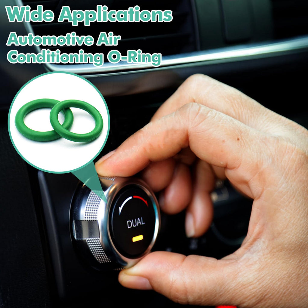 XBVV 595 Pcs Metric and SAE Air Conditioning O-Ring Kit for Automotive A/C, Compressor and Professional Faucet Plumbing Seal Orings Repair with O-Ring Picks,Resist Oil and Heat (Green)