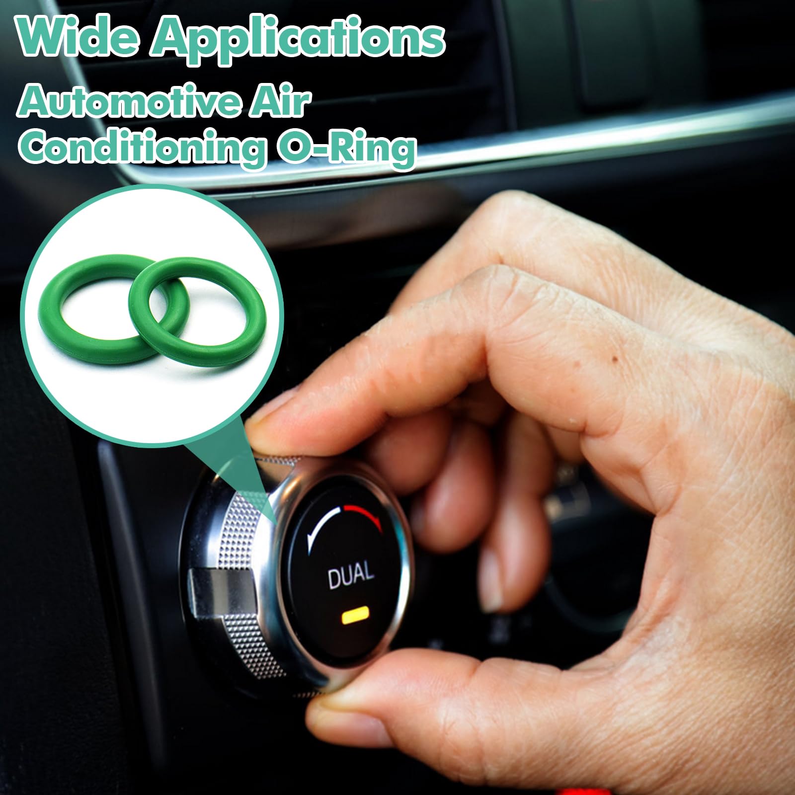 XBVV 595 Pcs Metric and SAE Air Conditioning O-Ring Kit for Automotive A/C, Compressor and Professional Faucet Plumbing Seal Orings Repair with O-Ring Picks,Resist Oil and Heat (Green)