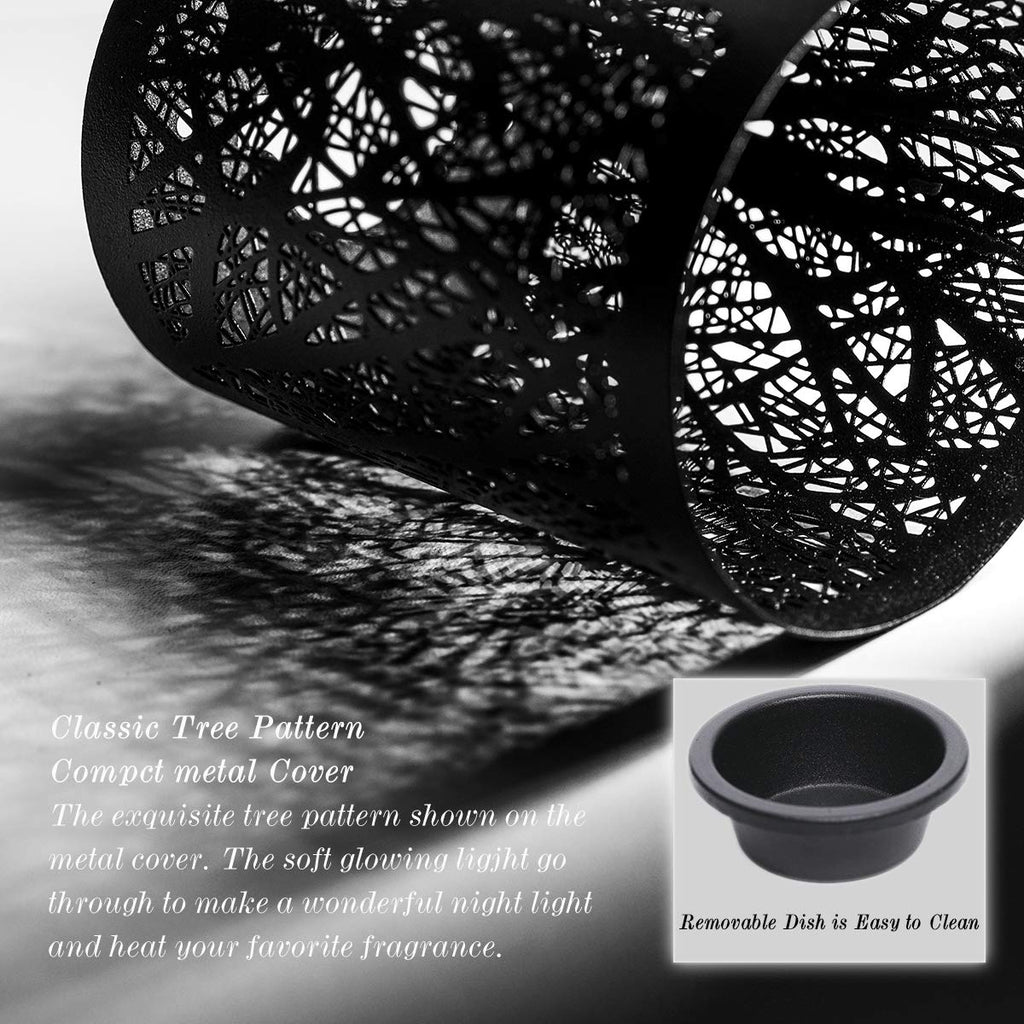 EQUSUPRO Metal Plug-in Wax Melter Warmer Scented Wax Electric Burner Melter Fragrance Warmer Night Light for Home Office Bedroom Living Room Gifts Decor