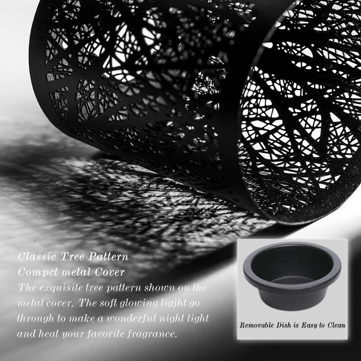 EQUSUPRO Metal Plug-in Wax Melter Warmer Scented Wax Electric Burner Melter Fragrance Warmer Night Light for Home Office Bedroom Living Room Gifts Decor
