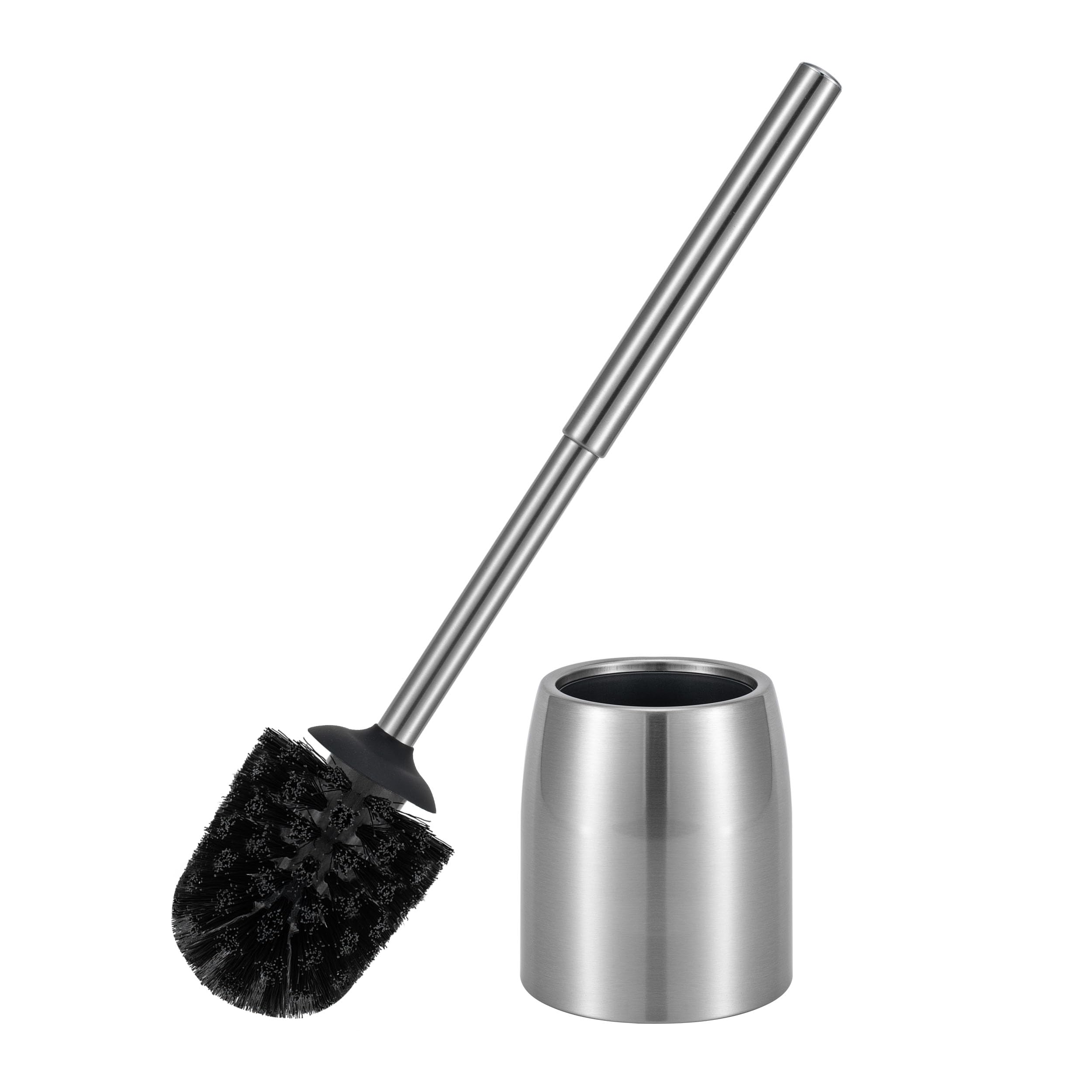 Veinvify Toilet Brush Set with Holder Brosse Toilette 30CM Long Handle Stainless Steel Bathroom Cleaning Brushes and Case Anti-Rust High Denstity Moderate Hardness Bristles Brushed