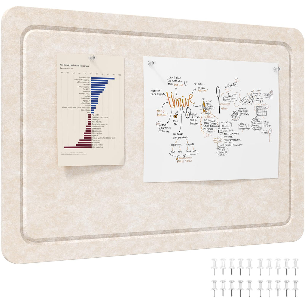 Lifewit Cork Board Alternative, 22.4"x 14.8" Bulletin Board with Self-Adhesive, Foldable Decorative Felt Pin Board Vision Board Message Board with 20 Pushpins for Office Wall Decor, Room Decor, Camel