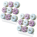 LoveDisplay donut wall, 2 Pack Acrylic Donut Stand, Clear Donut Stands for Dessert Table, 12" X 10'' Donut Wall Display Stand for Birthday, Wedding, Baby Shower, Christmas, Party