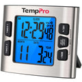 ThermoPro TM02 24 Hours Digital Timer with Dual Kitchen Timers for Cooking, Stop Watches Magnetic Timer Clock with Adjustable Alarm Volume & LCD Backlit Display, Classroom Timer for Kids & Teachers