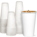 GUSTO [16 oz - 100 Count] Disposable White Paper Cups, Hot Coffee Cups - Eco-Friendly Hot Cups - Formerly Comfy Package
