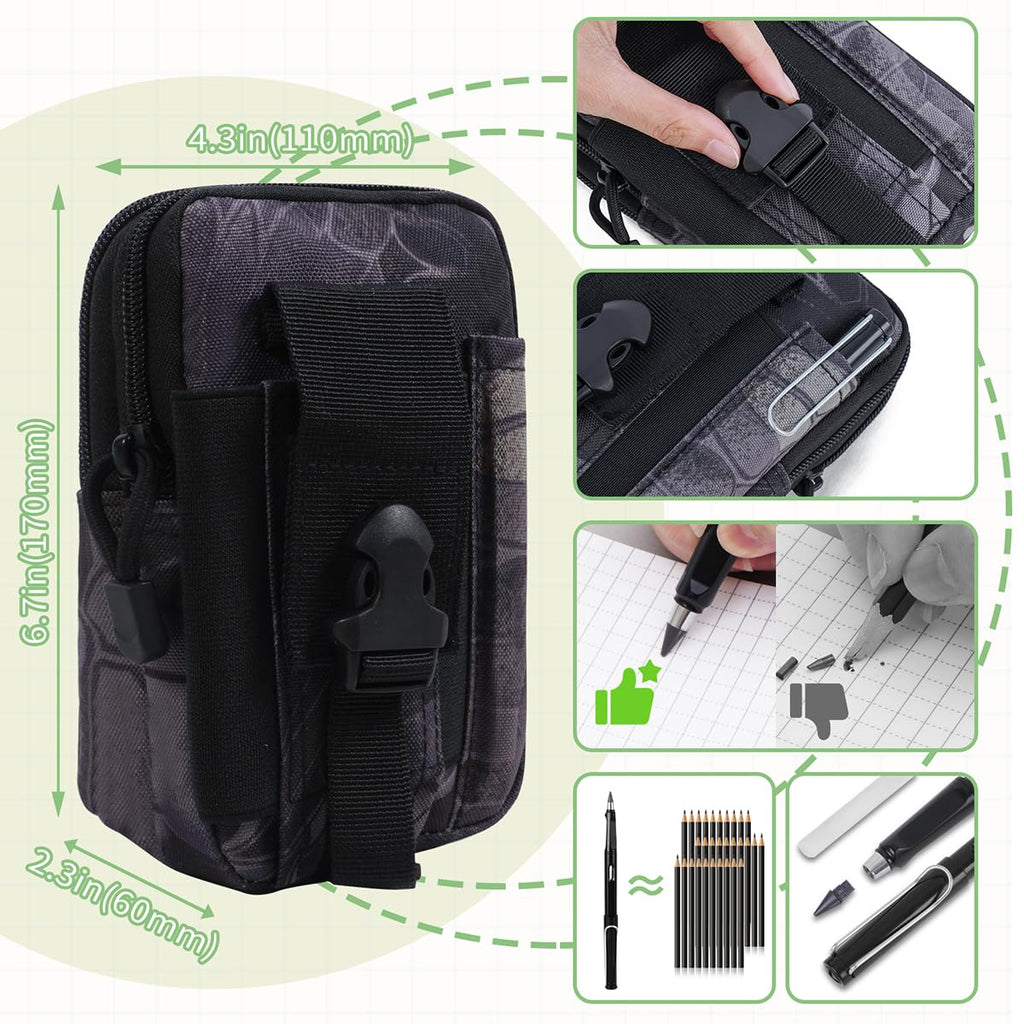 MOWEE Waterproof Notebook set of 5，3 x 5 Stone Paper Pocket Notepads，Portable All Weather Notebooks for Indoor & Field Police Notepad w/3pcs Small Spiral Note book, Pen & Storage Bag (5pcs, Black)