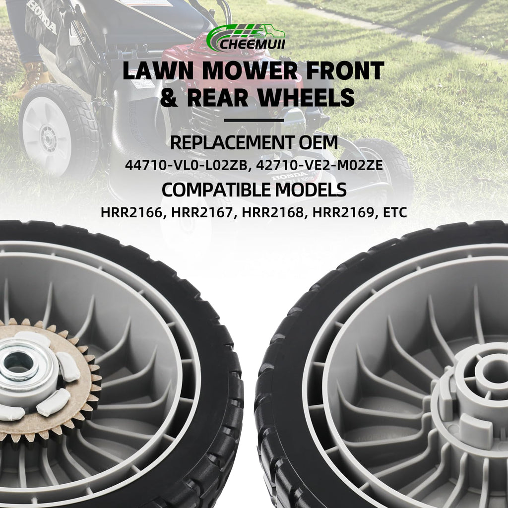 HRR216 Lawn Mower Drive Wheels Kit 2 Pcs Rear Wheels 42710-VE2-M02ZE Replace for Honda HRR216 HRS216 HRT216 Walk-behind Lawn Mower