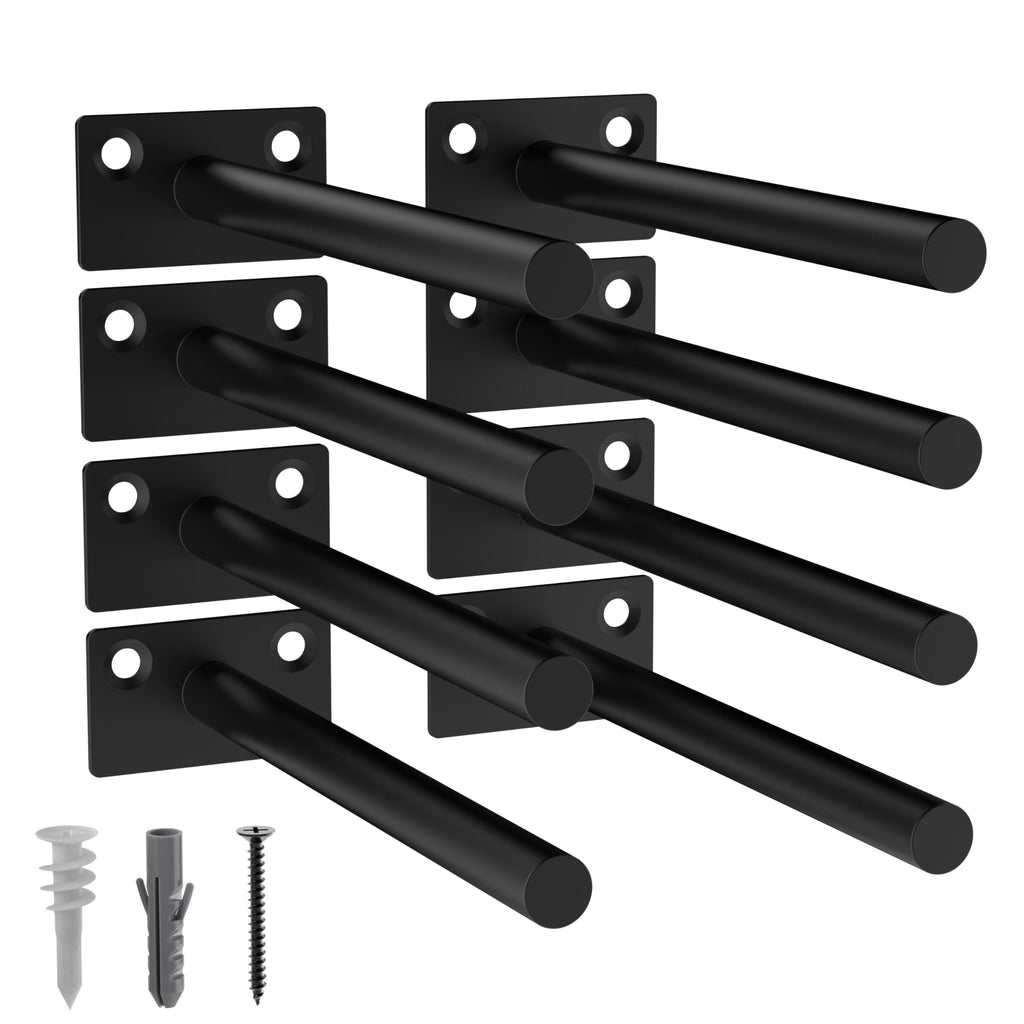 LEOPO 8 Pack-6 inch Floating Shelf Bracket, Hidden Brackets for Wood Shelf