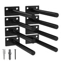 LEOPO 8 Pack-6 inch Floating Shelf Bracket, Hidden Brackets for Wood Shelf