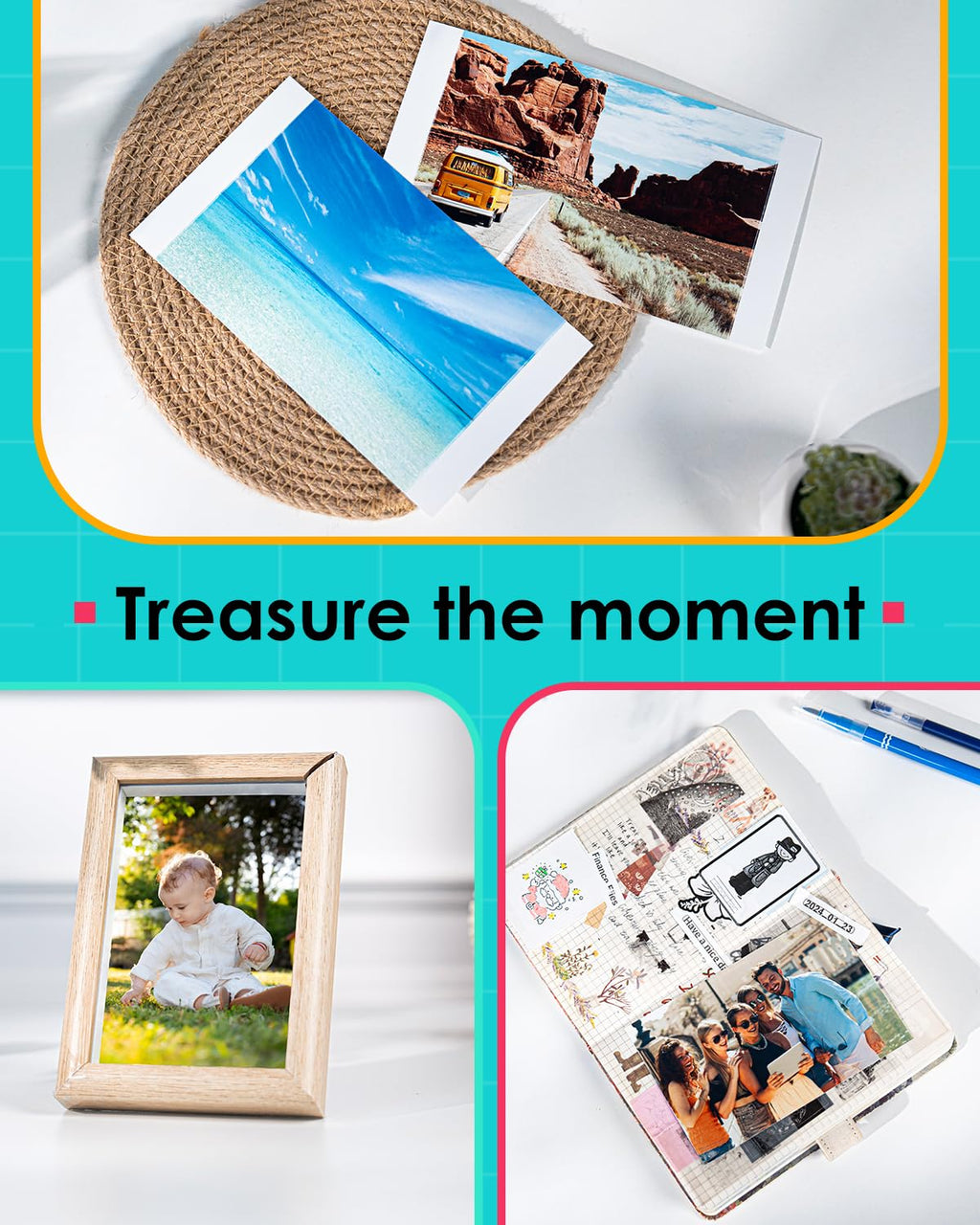 Compatible with Liene Amber M100/M200/M110/M210 4" x 6" Photo Printer 2 Ink Cartridges Refill, Prints 80 Sheets Photo, Only for DHP512/DHP513/DHP514/DHP515, Dye Sublimation (Without Paper)