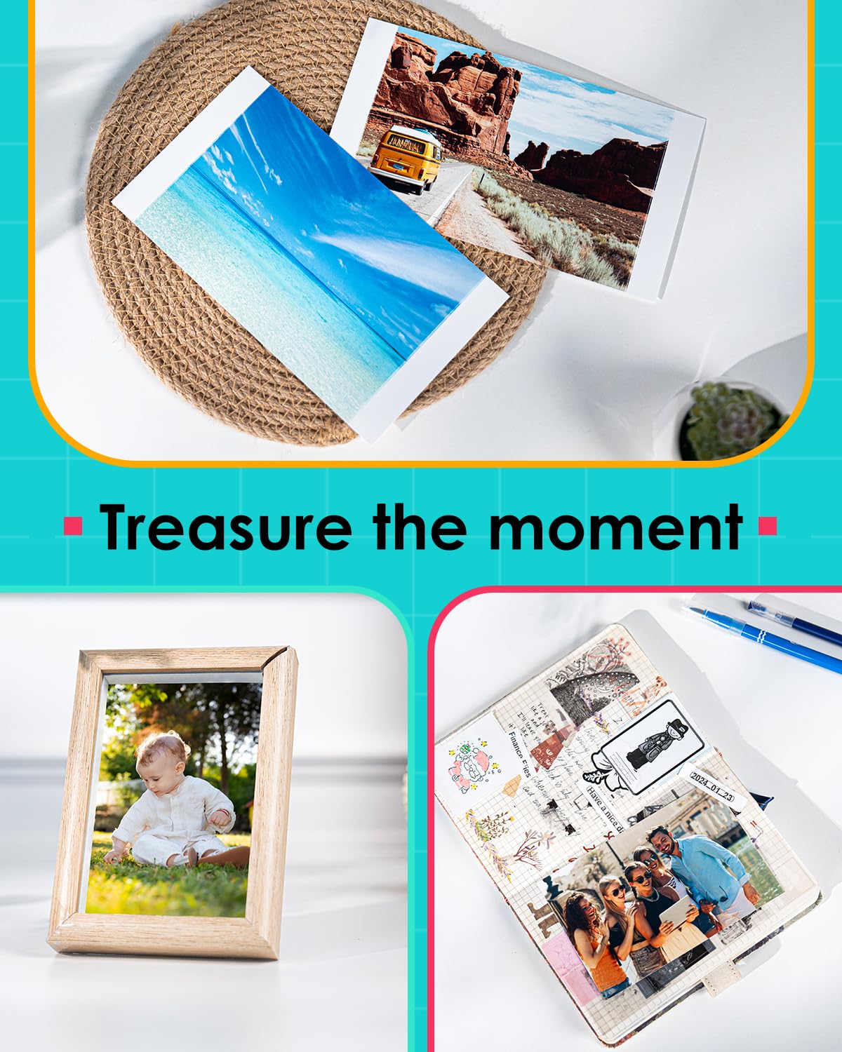 Compatible with Liene Amber M100/M200/M110/M210 4" x 6" Photo Printer 2 Ink Cartridges Refill, Prints 80 Sheets Photo, Only for DHP512/DHP513/DHP514/DHP515, Dye Sublimation (Without Paper)
