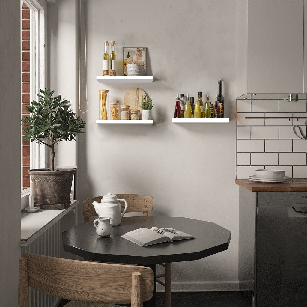 3 Pcs Floating Wooden Wall Shelves Fashion Home Living Room Bedroom Study