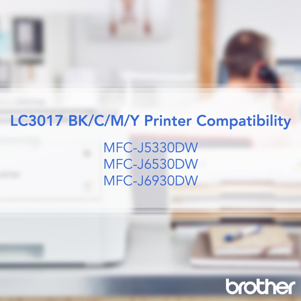Brother Genuine LC3017BKS High-Yield Black Ink Cartridge, Higher Yield for Value, Original Ink Replacement Cartridge, Ink for Brother Inkjet Printers MFC-J5330DW, MFC-J6930DW, MFC-J6530DW