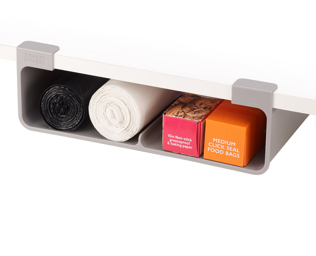 Joseph Joseph CupboardStore Under Shelf Storage Film, Foil and Bag Organizer, for Larger Rolls and Boxes, Fits Kitchen Units Over 13 in Wide, Large