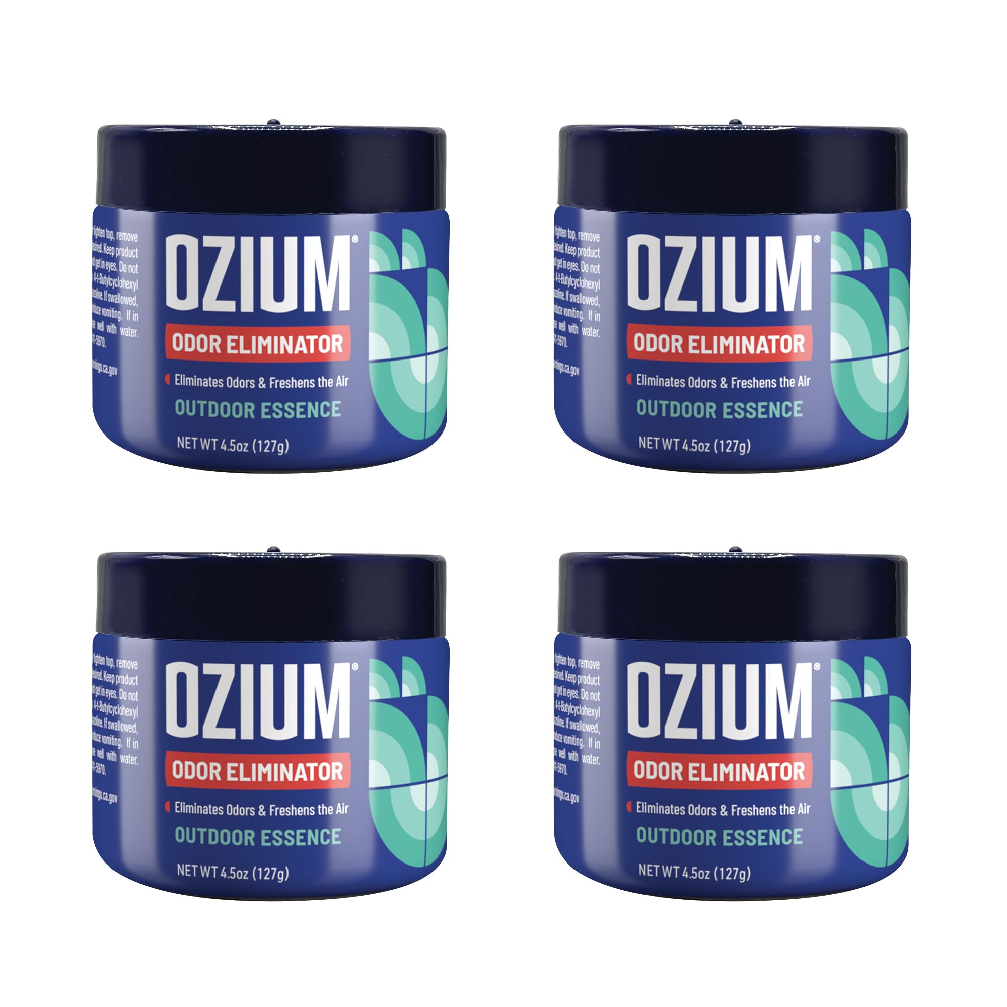 Ozium 4.5 Oz. 4 Pack Odor Eliminating Gel for Homes, Cars, Offices and More, Outdoor Essence, 4 Pack