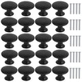 AvoDovA 20Pcs Black Kitchen Cabinet Knobs, Round Drawer Knobs Dresser Knobs Mushroom Door Handles Pulls Knobs Cupboard Drawer Pull Handles with Screws for Cabinet Drawer Kitchen Bathroom
