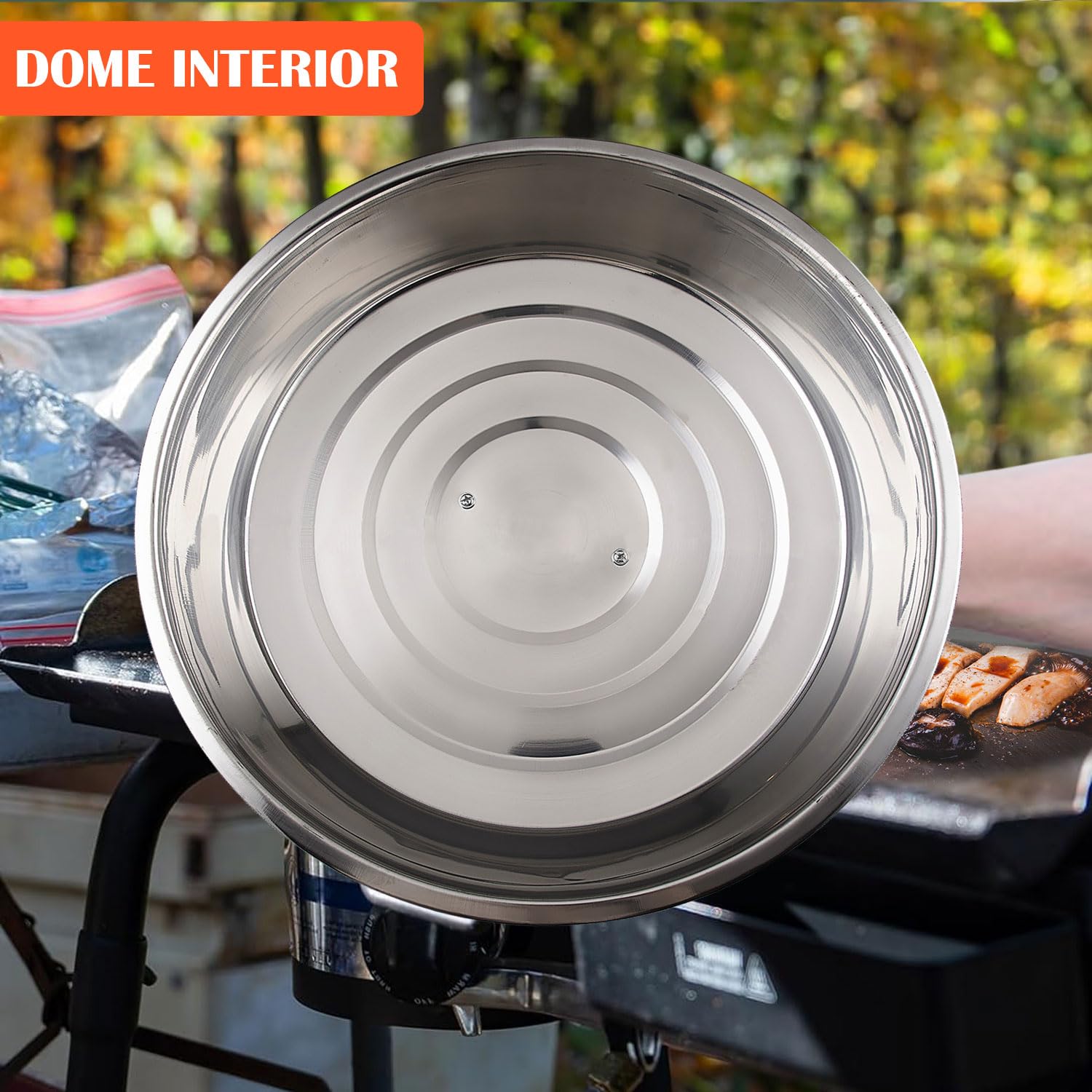 Griddle Accessories for Blackstone Grill Basting Dome 12” Stainless Steel Round Steamer Lid Black Stone Cooking Cover BBQ Melting Dome flat top Barbecue and Dad Gift