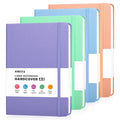OMEYA 4 Pack Lined Journal Notebooks for Work, 100gsm Thick Paper, 5.7"x 8.3", A5 Notebook Bulk, Leather Journal for Writing, Hardcover Notebooks for School, Office, Notebooks for Notes-taking