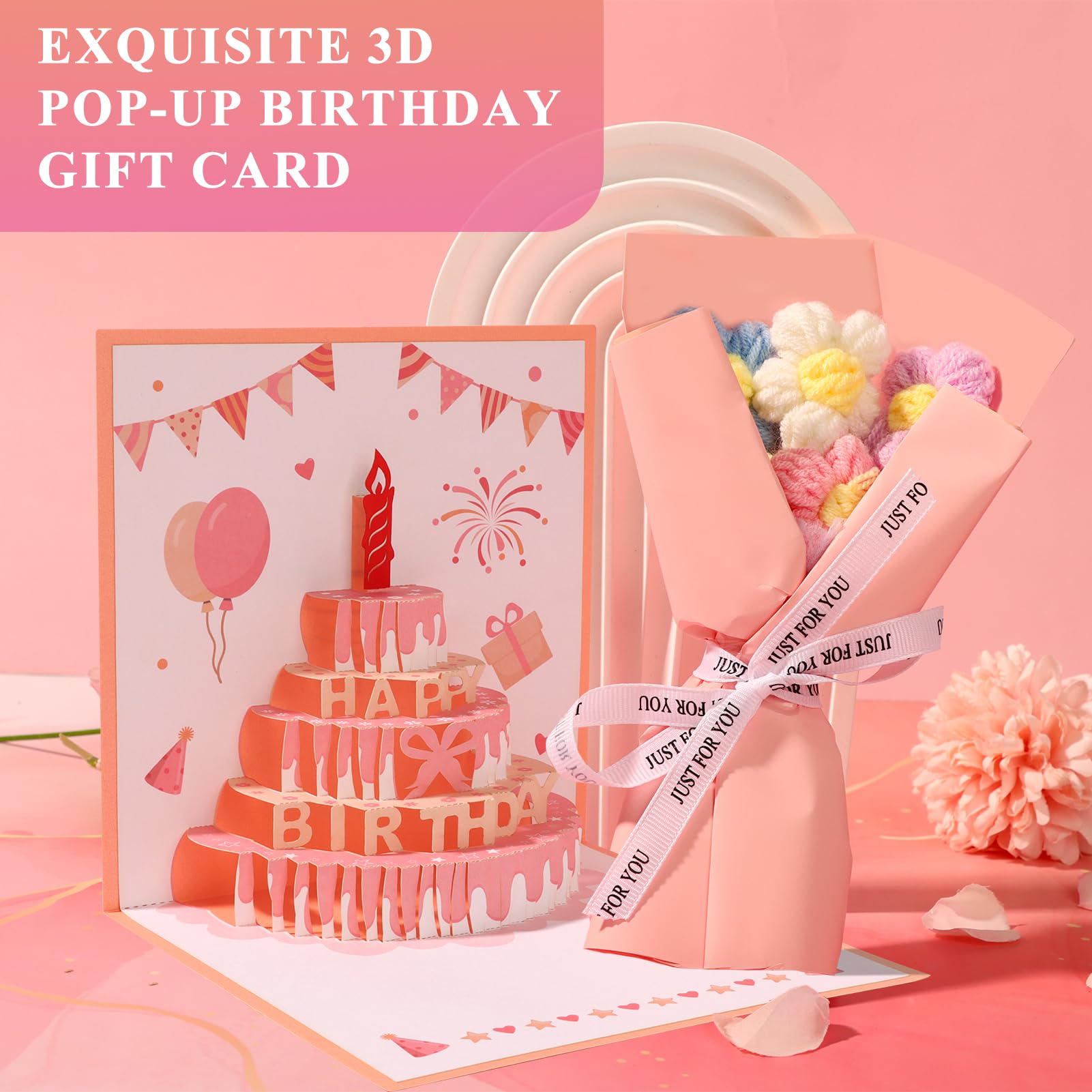 Birthday Gifts for Women Friendship, Pink Relaxing Spa Gifts Basket Set for Women, Self Care Gifts Unique Happy Birthday Gift Idea for Mom Her Best Friends Sister Wife Girlfriend Coworker Teacher (Pink)