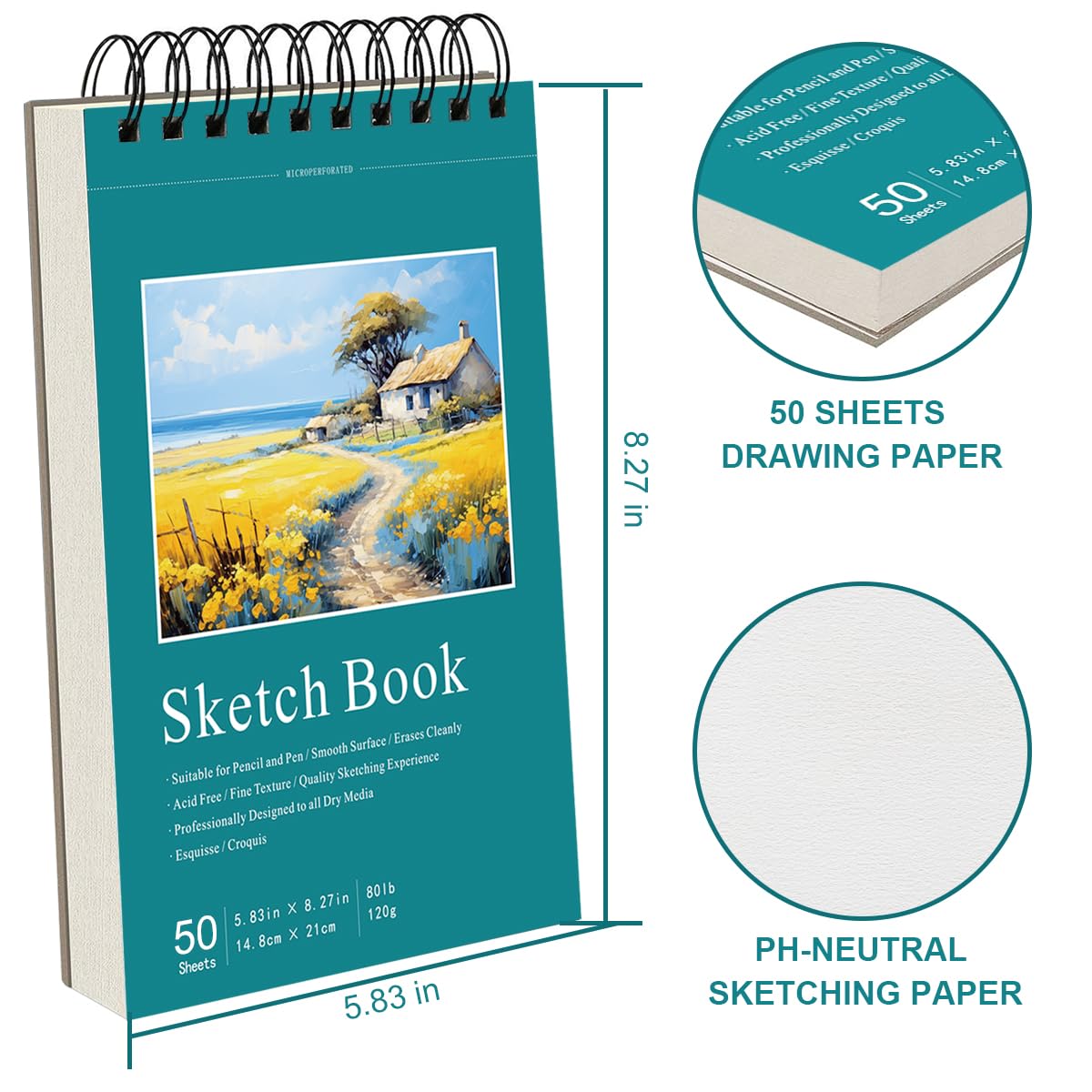 Xmusk 18 Colors Glitter Gel Pen & A5 Art Sketchbook Gift Set - 50 Sheets 120gsm Drawing Pad for Painting & Writing, Perfect Birthday, Opening, Christmas Gift(XGP-18)