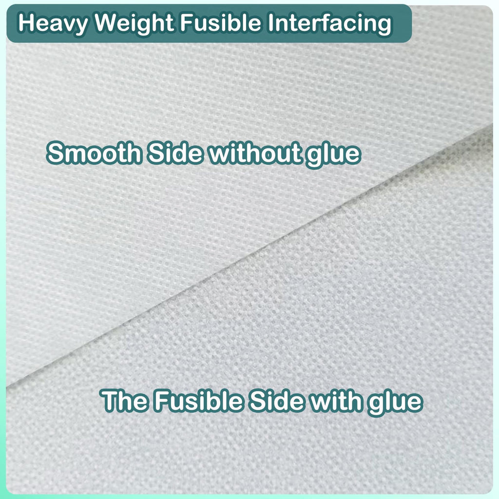 JIMILIFE Heavy Weight Fusible Interfacing for Sewing 11.8inch x 30yard Iron-on Non-Woven Fusible Interfacing White Polyester Single-Sided Interfacing Fabric for Sewing Crafting Projects