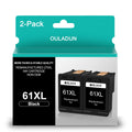 Printer Ink 61XL Black 2 Packs Replacement for HP 61 61 XL Work with HP Envy 4500 5530 Deskjet 2540 1000 3050 OfficeJet 4630 4635 Printer (2 Black)