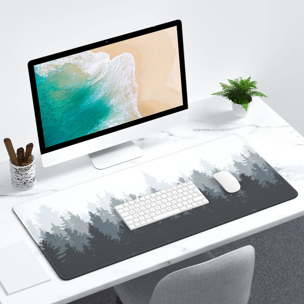 Atufsuat Extended Large Mouse Pad, XXL Gaming Mousepad 31.5 x 15.7 Inch, Big Computer Keyboard Desk Pad, Waterproof Mouse Mat with Stitched Edges and Non-Slip Base for Office Gaming, Ink Forest