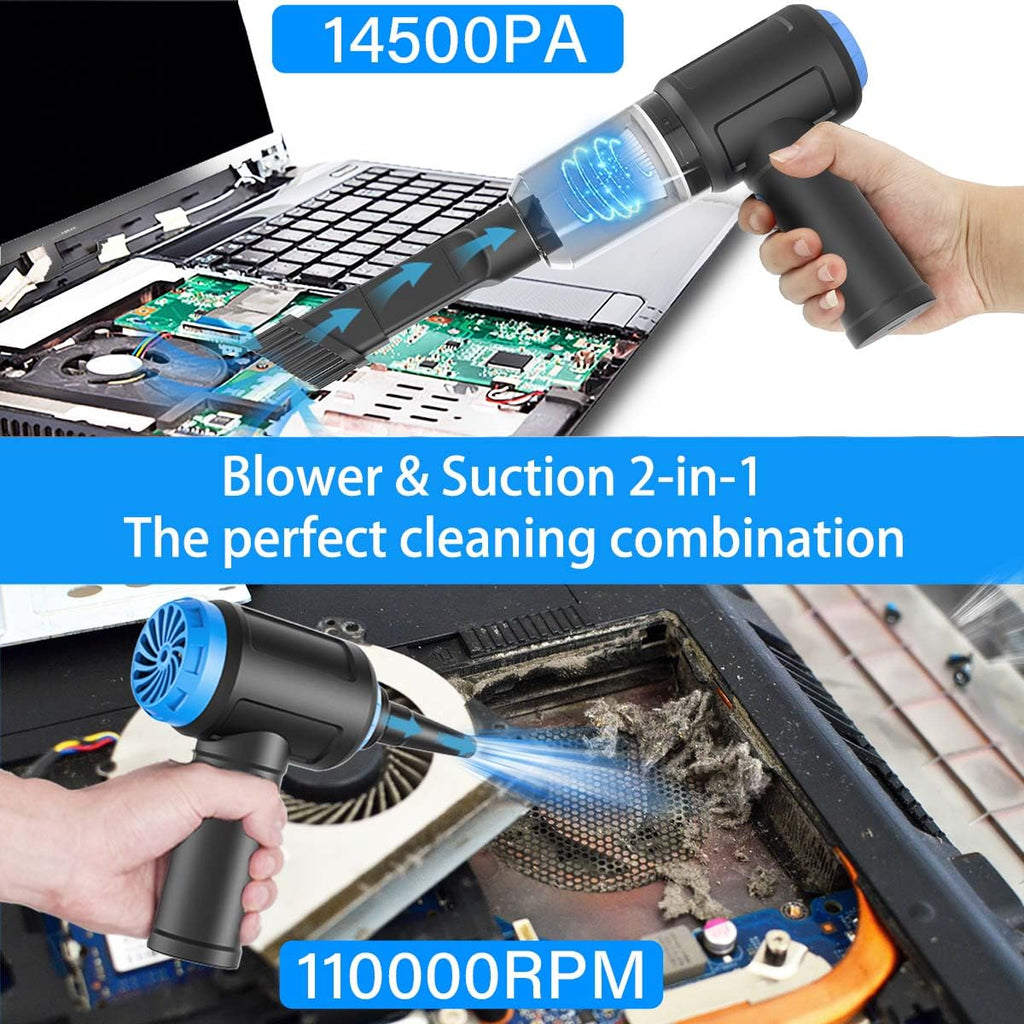 Meudeen Air Duster - Computer Vacuum Cleaner - for Keyboard Cleaning - Cordless Canned Air
