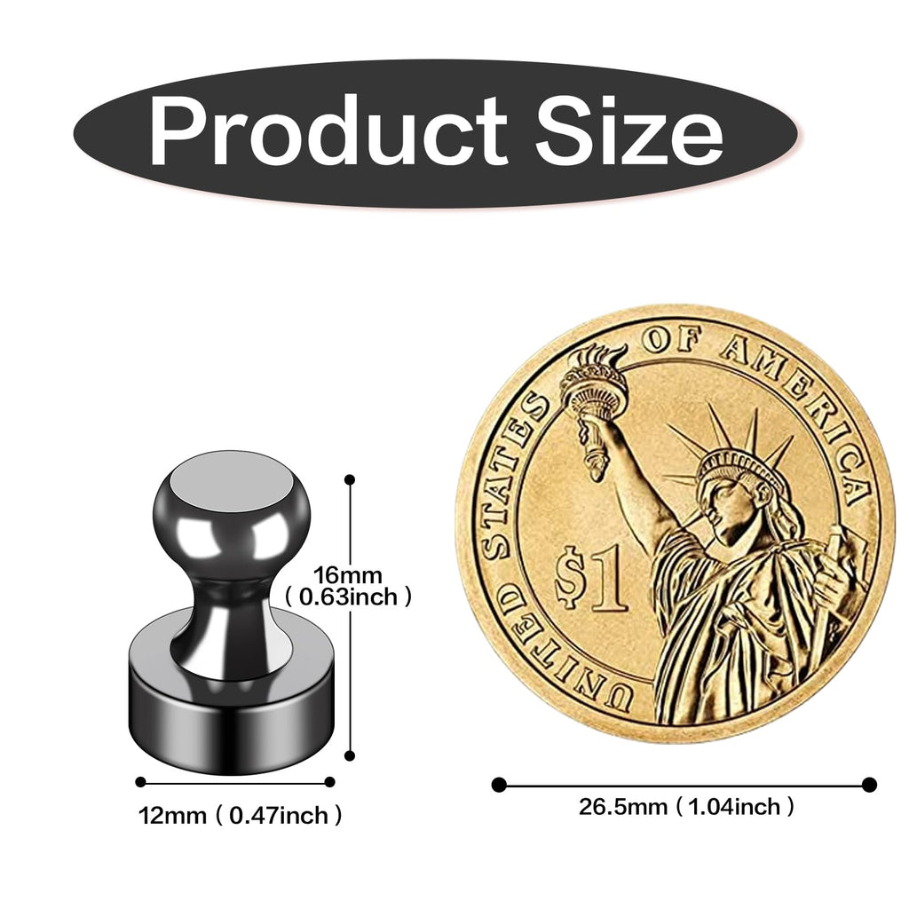 LOVIMAG 50Pcs Black Refrigerator Magnets Fridge Magnets,Small and Dainty Magnets, Metal Magnets for Fridge, Whiteboard, Office, Classroom, Map, Kitchen