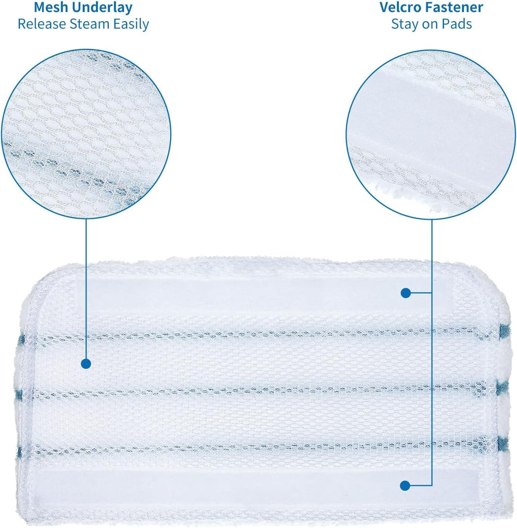 JIMITOP 6 Pack Steam Mop Pads Replacement Compatible with Black+Decker Steam Mop SM1600, SM1610, SM1620, HSM13E1, HSMC1300FX, HSMC1321, HSMC1361SG SMP20 for Floor Cleaning