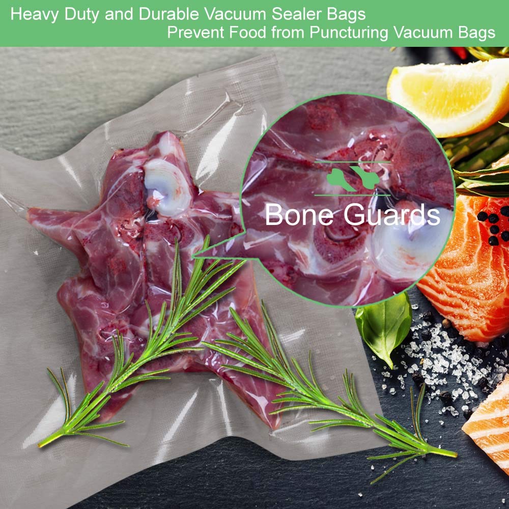 KitVacPak 200 Pint 6X10 Food Sealer Vacuum Sealer Bags with Commercial Grade, BPA Free, Heavy Duty.Vacuum Sealer Freezer Bags Compatible with Any Types Vacuum Sealer