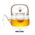 Cuisiland Elegant 1000ml Borosilicate Glass Teapot with Removable Glass Filter and Bamboo Handle (GTP1000C)